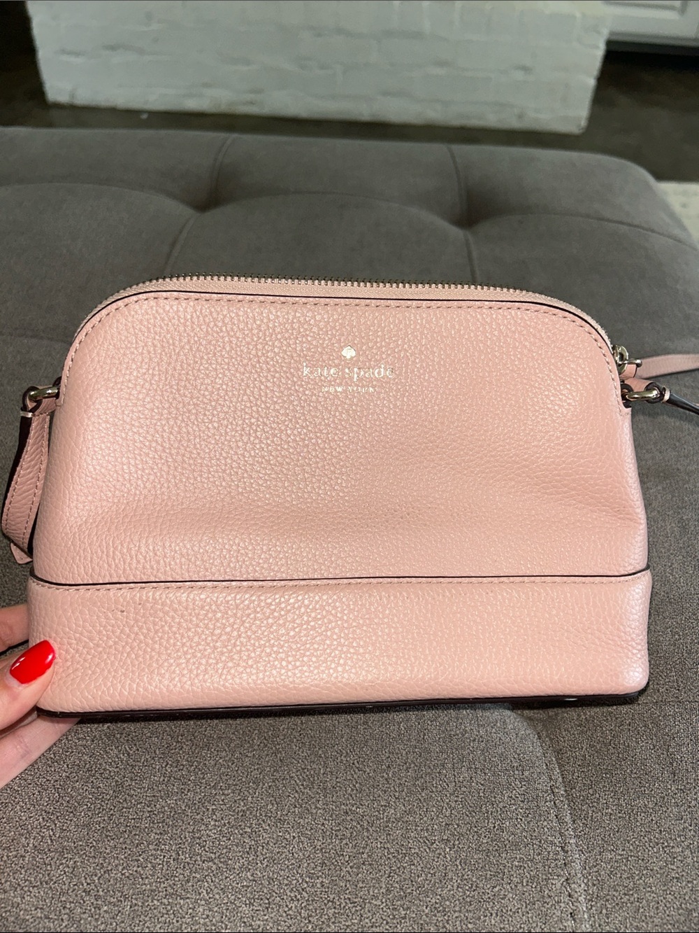 kate spade Pebbled Leather Crossbody in Blush Pink